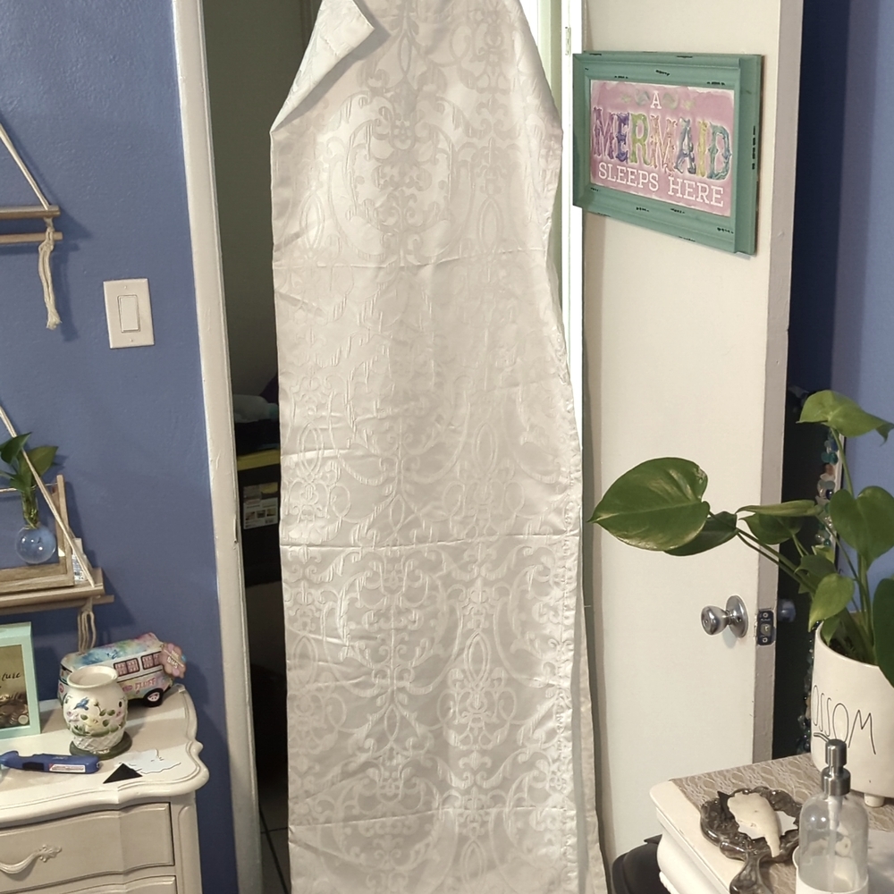 Chandelier jacquard panel white curtains